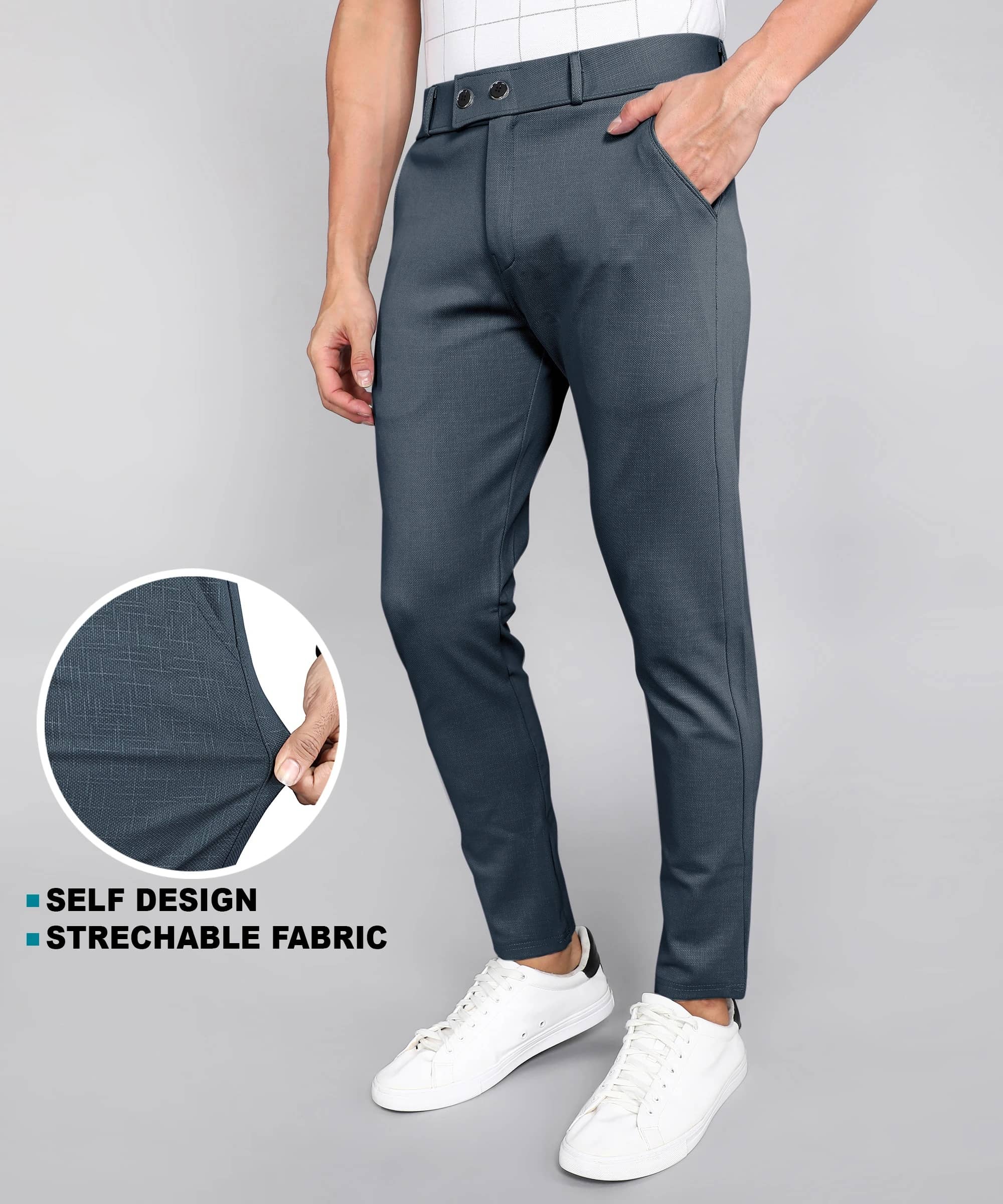 INDICLUB Slim Men's Trouser - Grey ( Pack of 1 ) - Trousers | Buy online on ZillyBuy