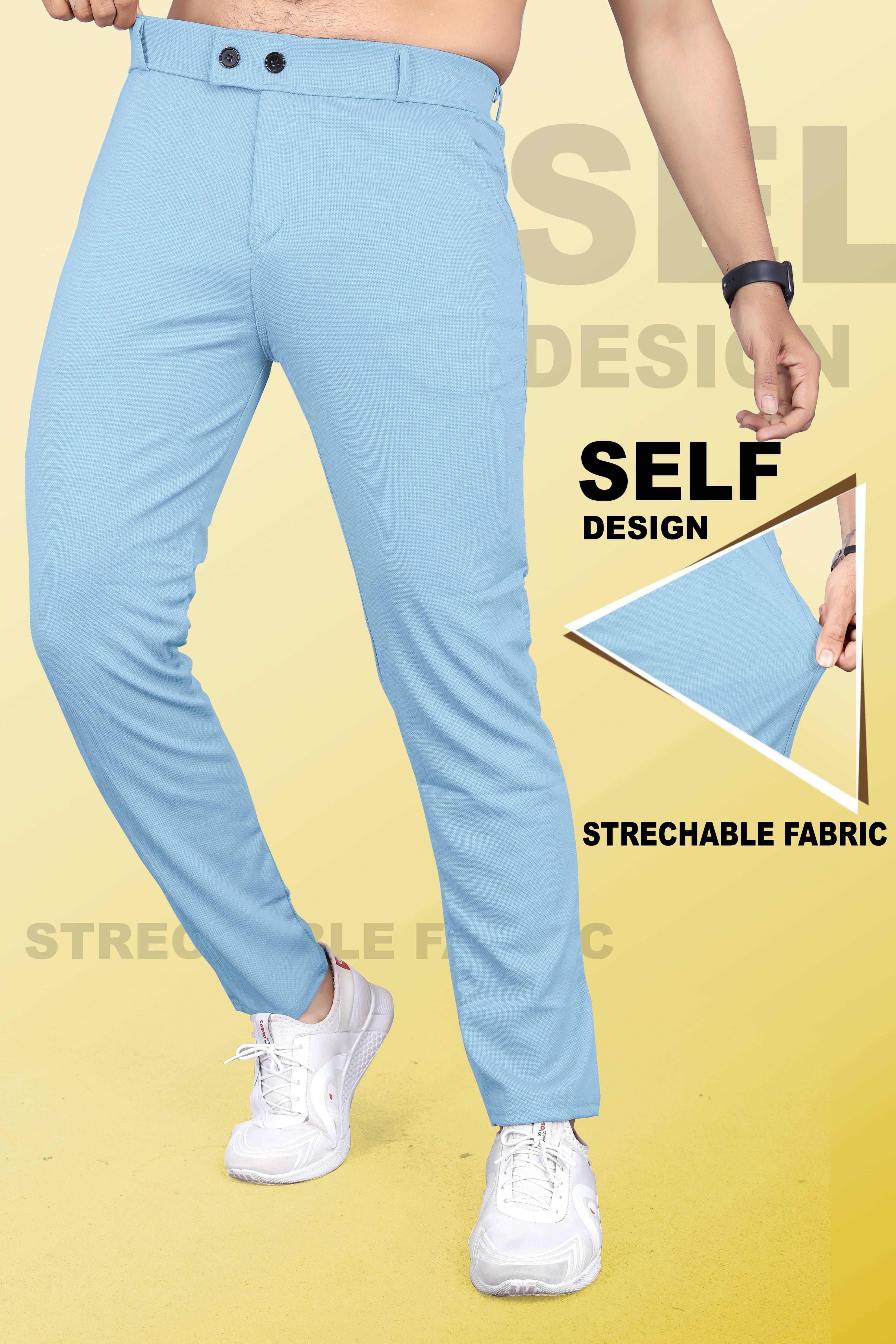     			INDICLUB Slim Men's Trouser - Light Blue ( Pack of 1 )
