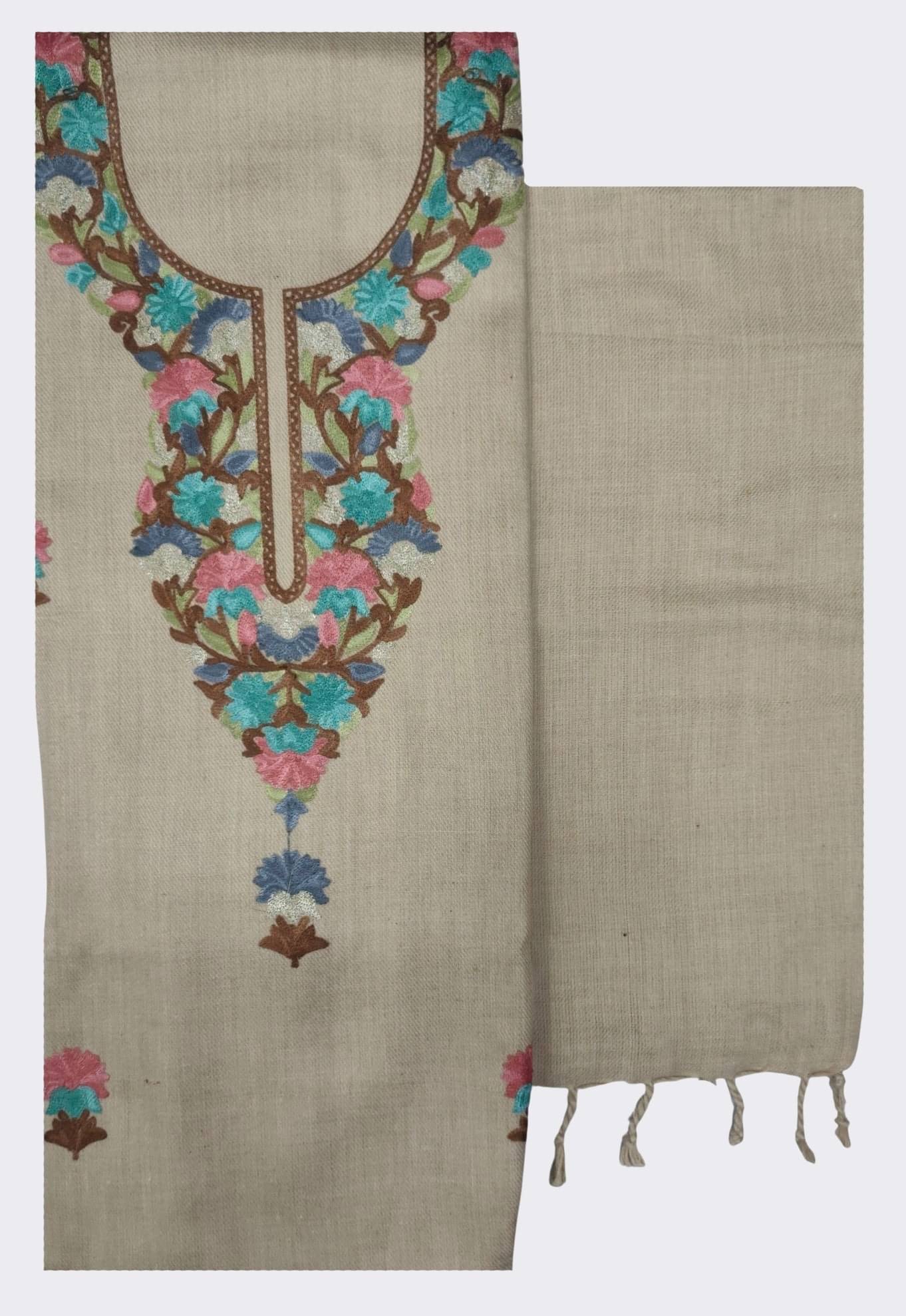     			KASHMIRI Women Woollen Unstitched Dress Material ( Beige )