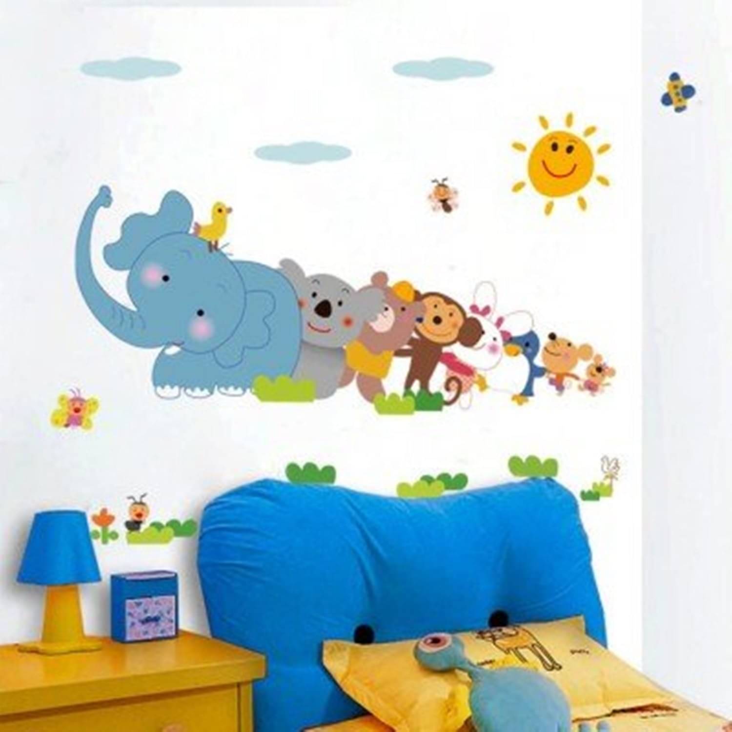     			KDArt Jungle Cartoon Cute Animals Self Adhesive Wall Stickers For Home Decor Items