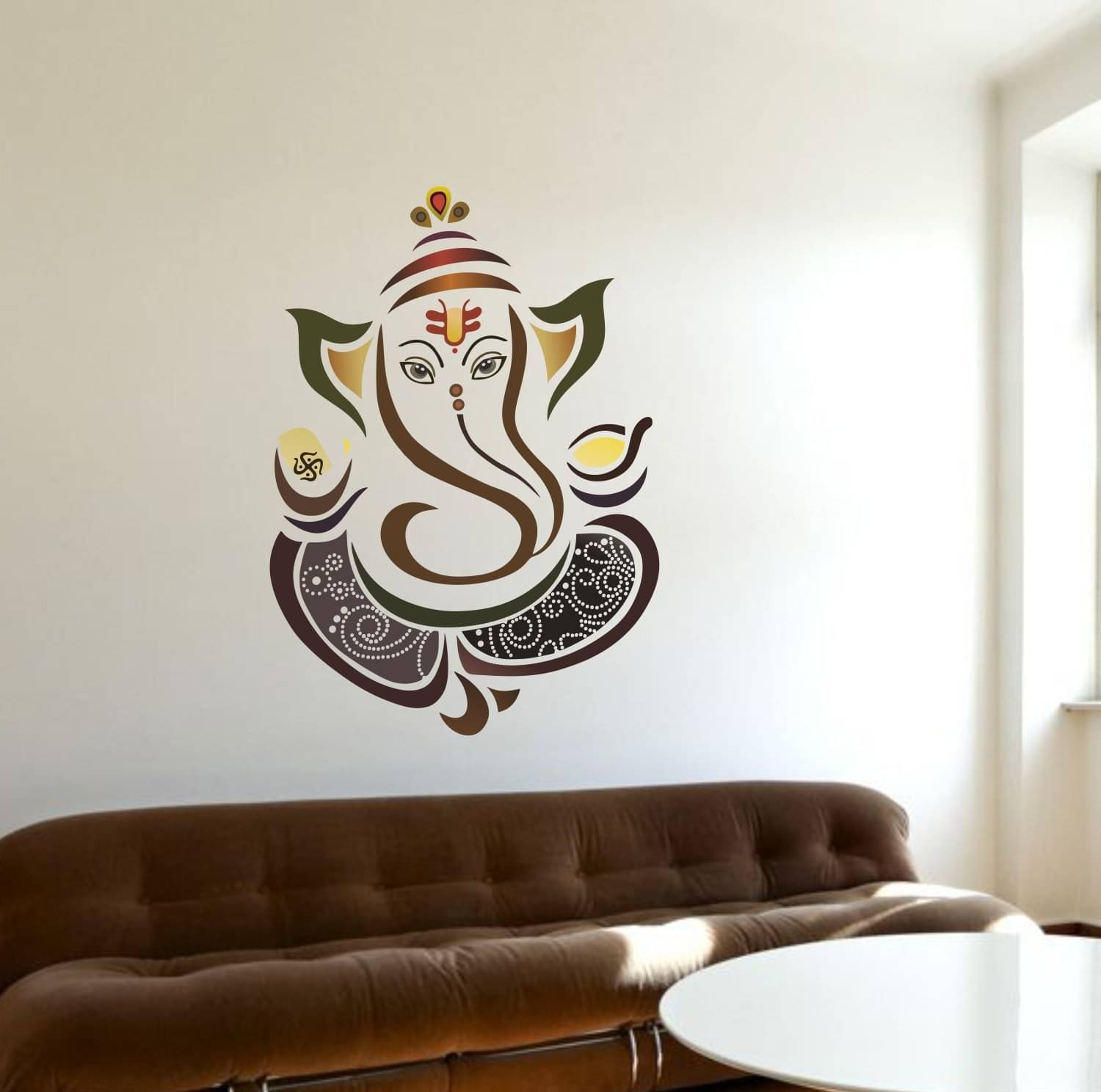     			KDArt Modern Art Lord Ganesha Self Adhesive Wall Stickers For Home Decoration Gift Items For Living Room