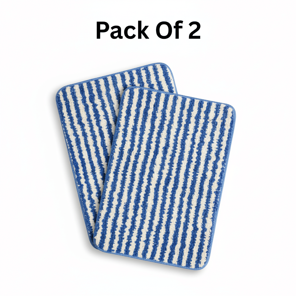     			LADLI JEE Blue Synthetic Rectangular Floor Mat ( Pack of 2 )