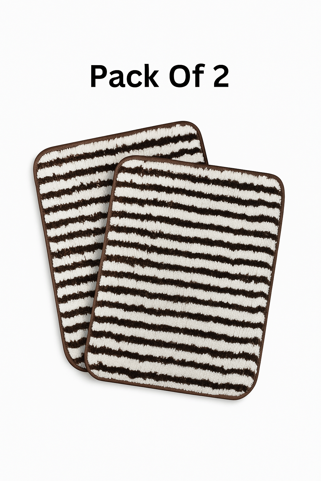     			LADLI JEE Brown Polyester Rectangular Floor Mat ( Pack of 2 )