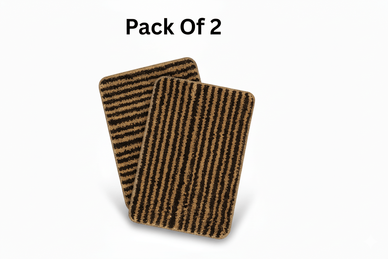     			LADLI JEE Brown Synthetic Rectangular Floor Mat ( Pack of 2 )