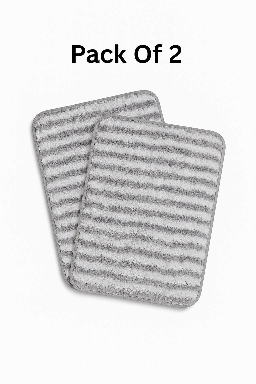     			LADLI JEE Gray Polyester Rectangular Floor Mat ( Pack of 2 )