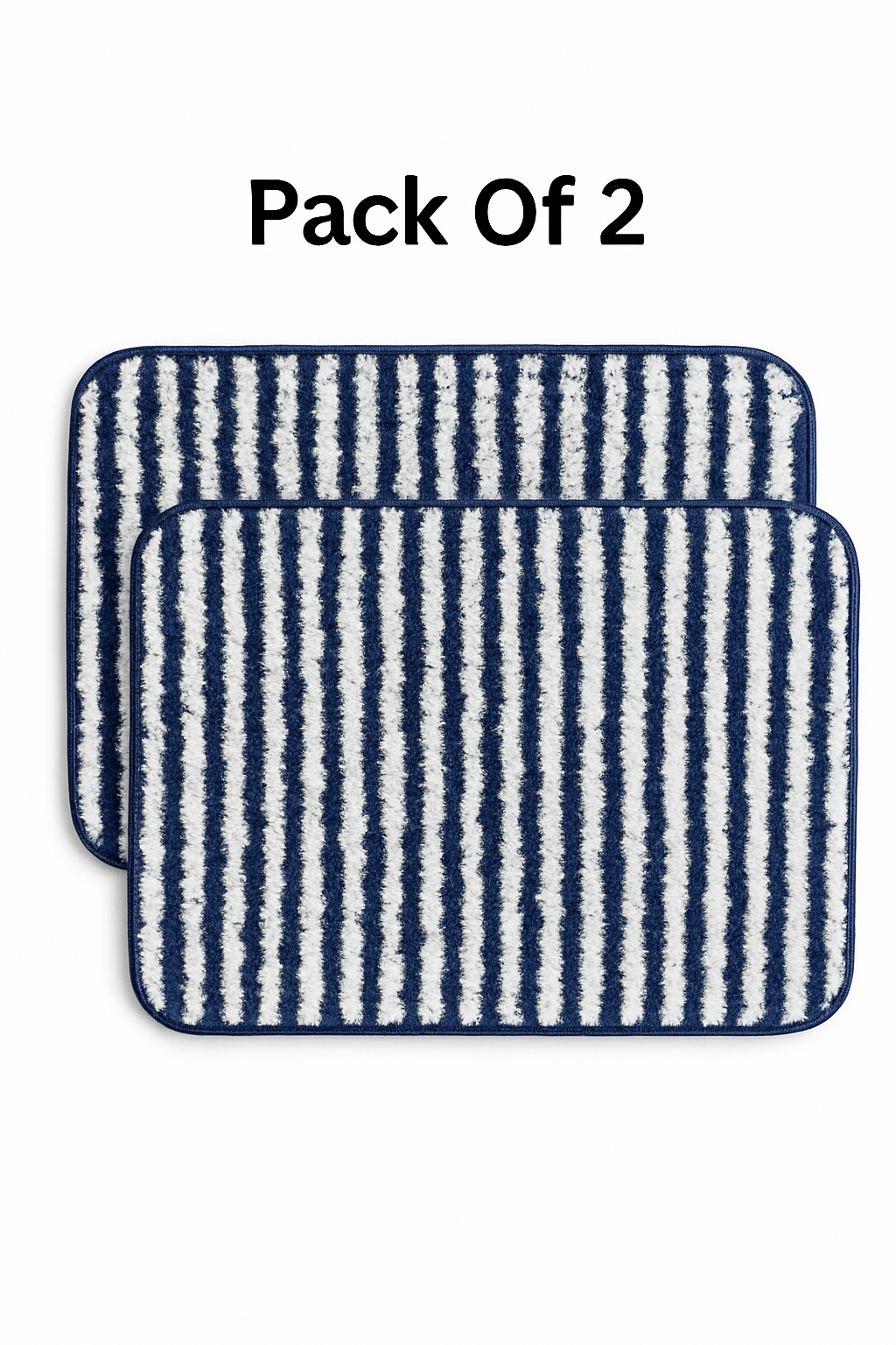     			LADLI JEE Navy Polyester Rectangular Floor Mat ( Pack of 2 )