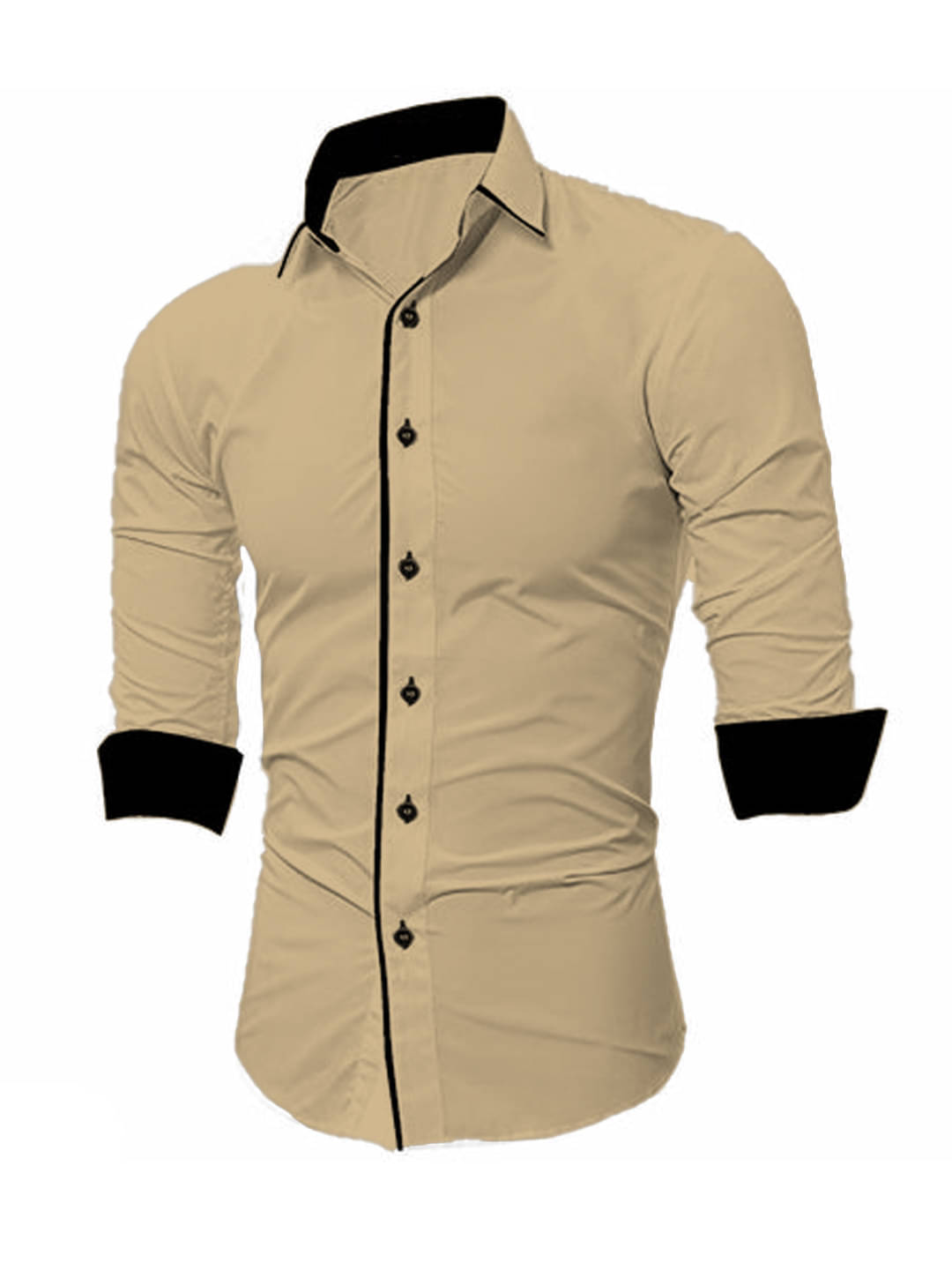     			Life Roads 100% Cotton Regular Fit Solids Rollup Sleeves Men's Casual Shirt - Khaki ( Pack of 1 )