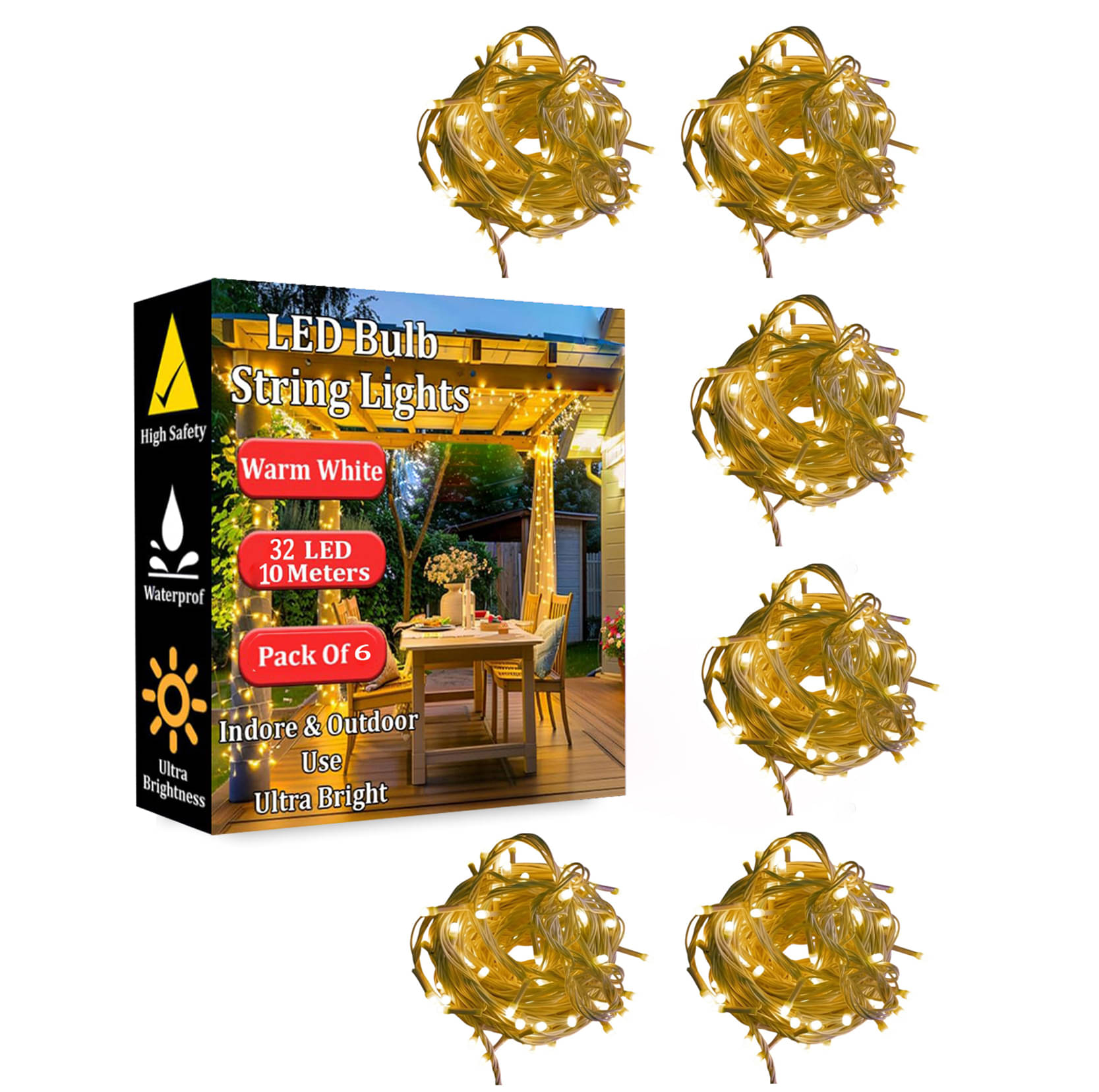     			MIRADH Yellow 10Mtr String Light ( Pack of 1 )