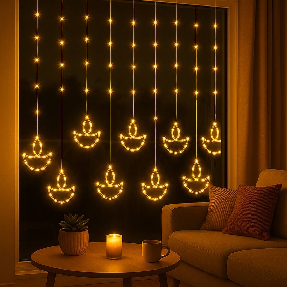MIRADH Yellow 2Mtr Curtain String Light ( Pack of 1 ) MIRADH Yellow 2Mtr Curtain String Light ( Pack of 1 )