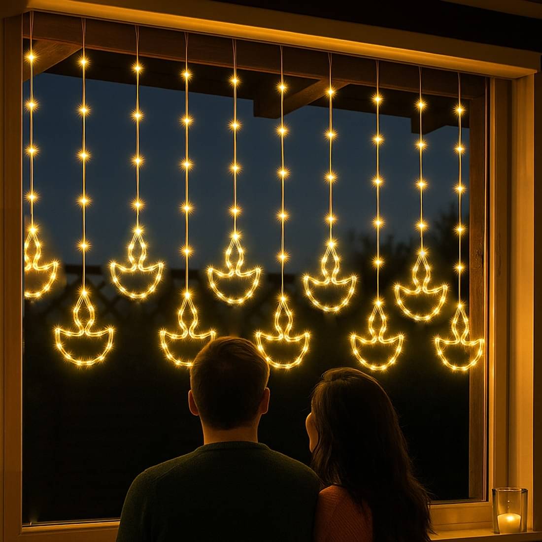     			MIRADH Yellow 2Mtr Curtain String Light ( Pack of 1 )