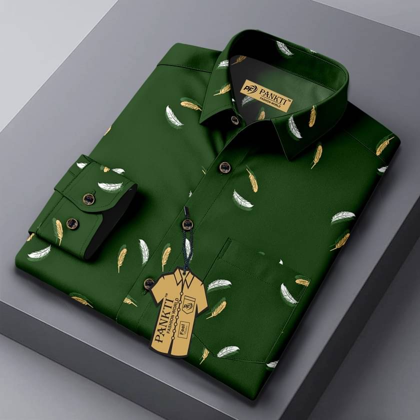     			PANKTI FASHION 100% Cotton Regular Fit Printed Full Sleeves Men's Casual Shirt - Green ( Pack of 1 )