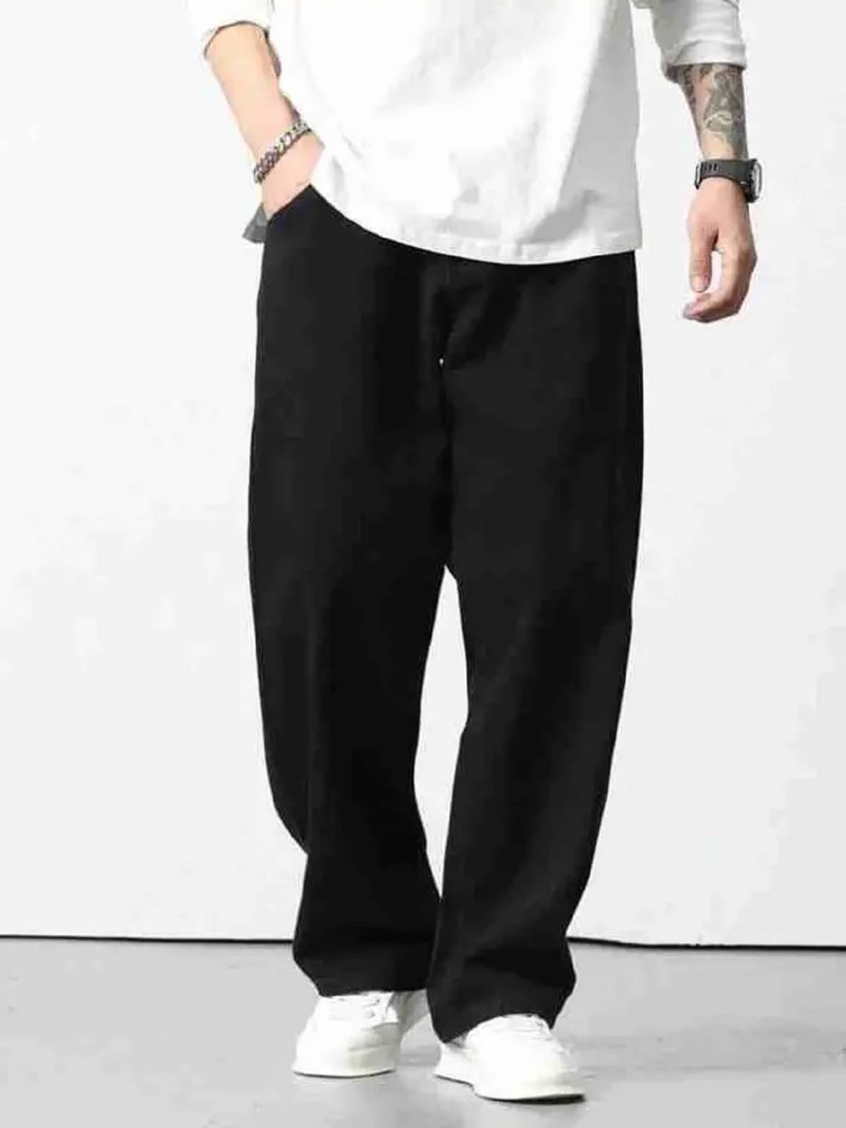 POKHINDA Cuffed Hem Men's Jeans - Black ( Pack of 1 ) POKHINDA Cuffed Hem Men's Jeans - Black ( Pack of 1 )