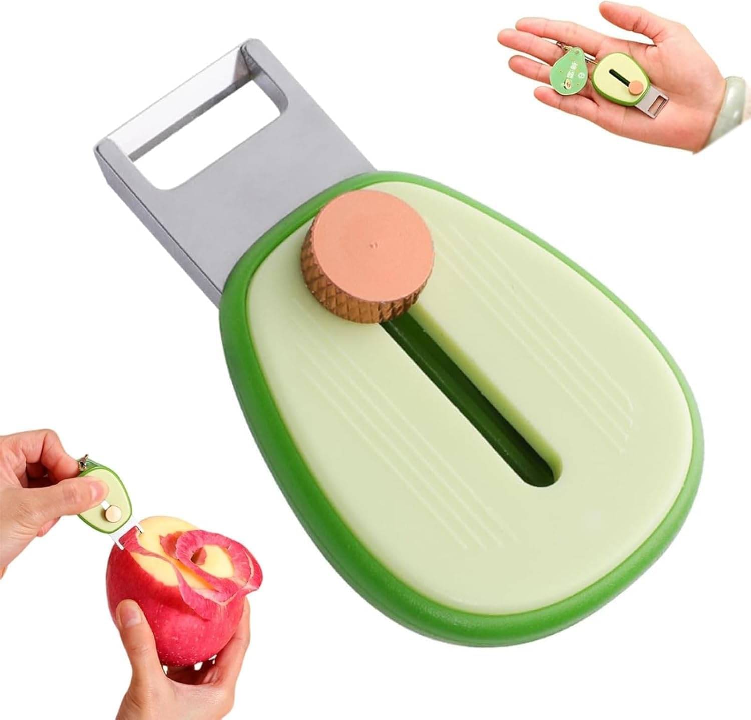 Portable Folding Peeler Avocado‑Shaped Mini Keychain Paring Knife Stainless Steel Fruit & Vegetable Peeler Travel‑Friendly Kitchen Gadget for Camping & Daily Use 1pcs Portable Folding Peeler Avocado‑Shaped Mini Keychain Paring Knife Stainless Steel Fruit & Vegetable Peeler Travel‑Friendly Kitchen Gadget for Camping & Daily Use 1pcs
