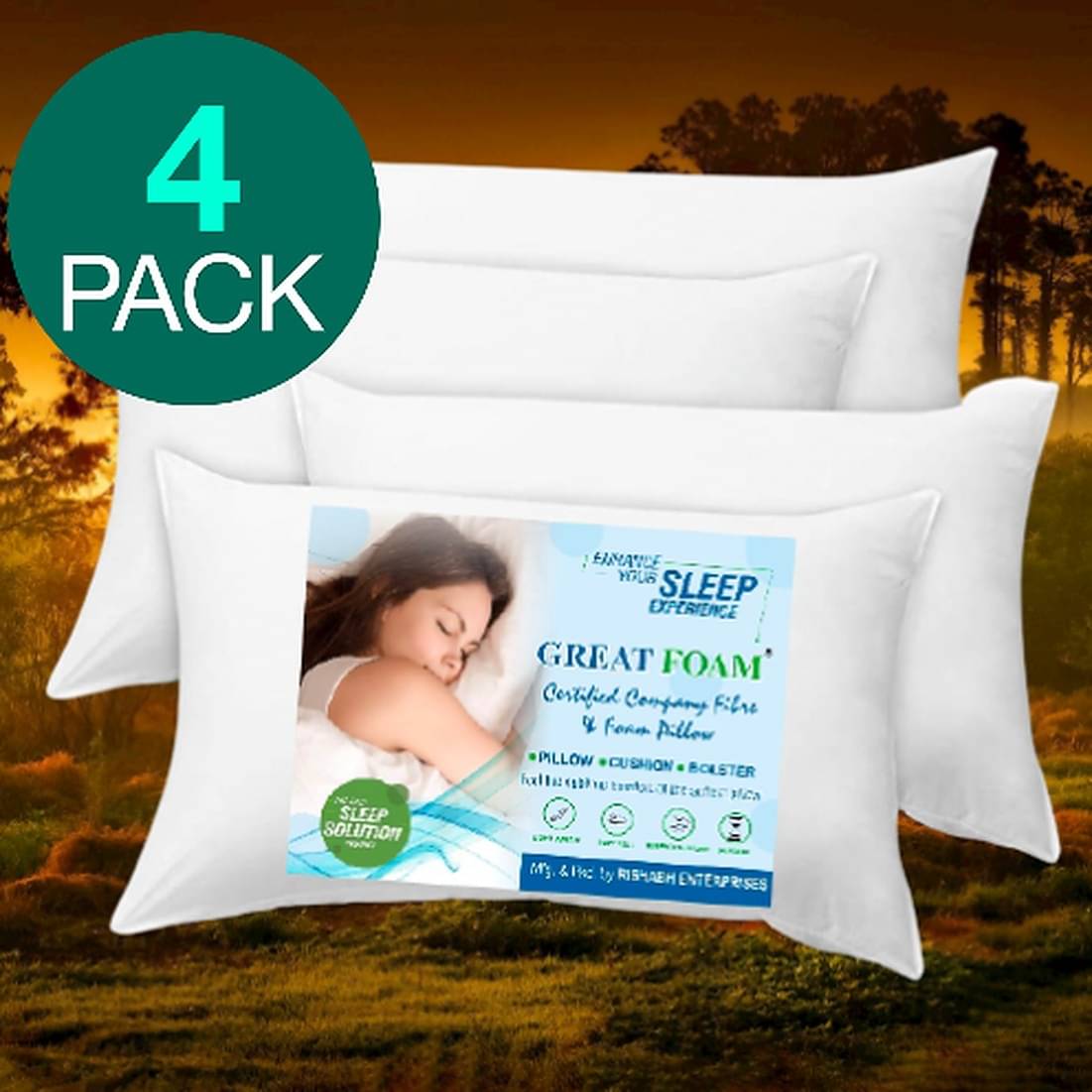     			Spinewell Set of 4 Fibre Pillow