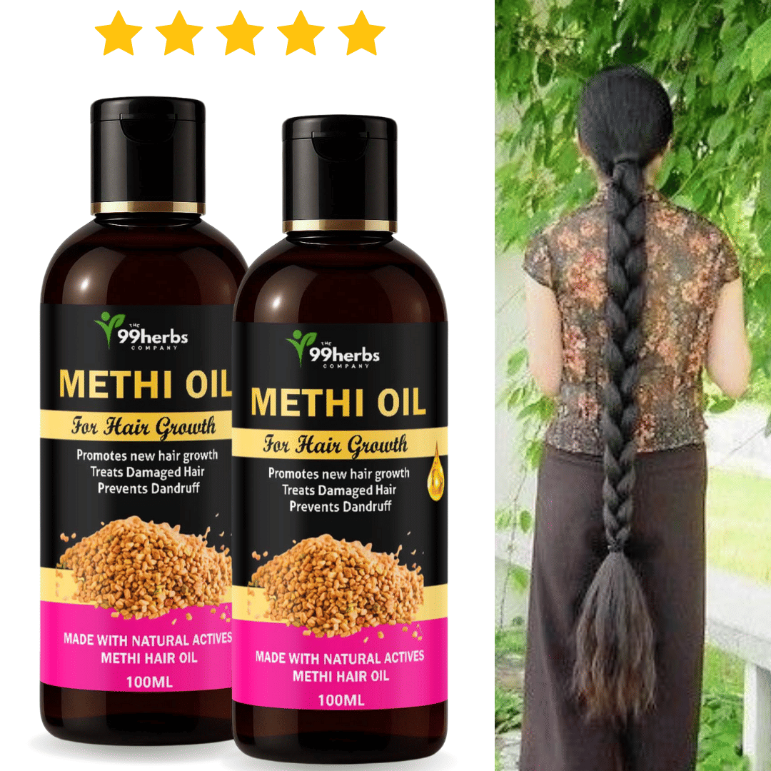 THE 99 HERBS COMPANY Hair Growth FenugreekOil 100 ml ( Pack of 2 )     			THE 99 HERBS COMPANY Hair Growth FenugreekOil 100 ml ( Pack of 2 )