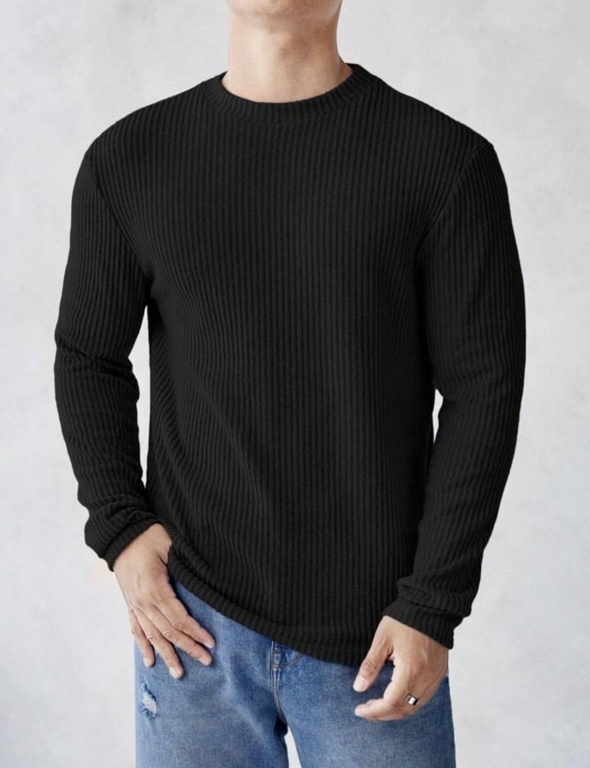 TRENDBITE Woollen Blend Round Neck Men's Full Sleeves Pullover Sweater - Black ( Pack of 1 ) TRENDBITE Woollen Blend Round Neck Men's Full Sleeves Pullover Sweater - Black ( Pack of 1 )