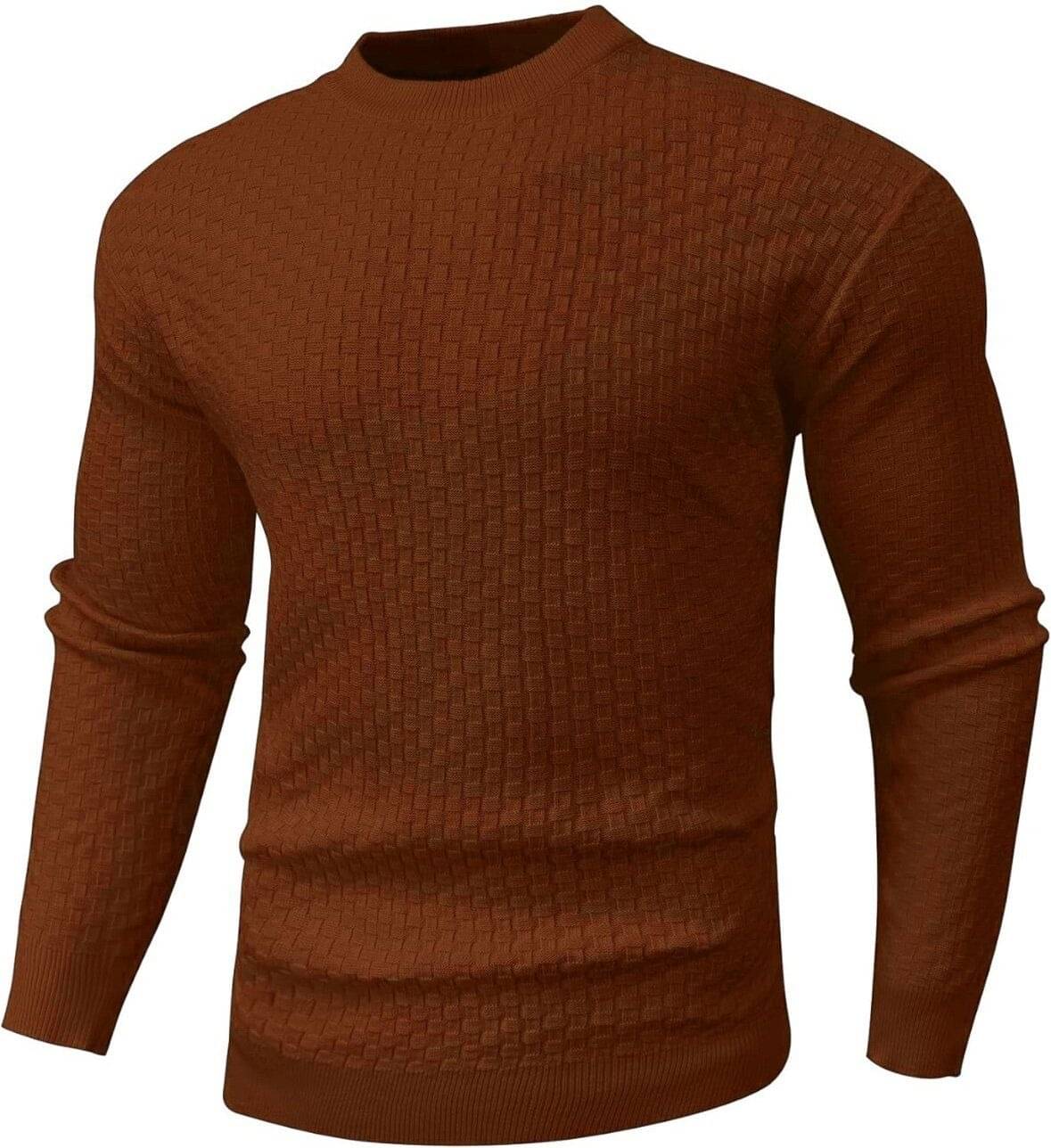     			TRENDBITE Woollen Blend Round Neck Men's Full Sleeves Pullover Sweater - Brown ( Pack of 1 )