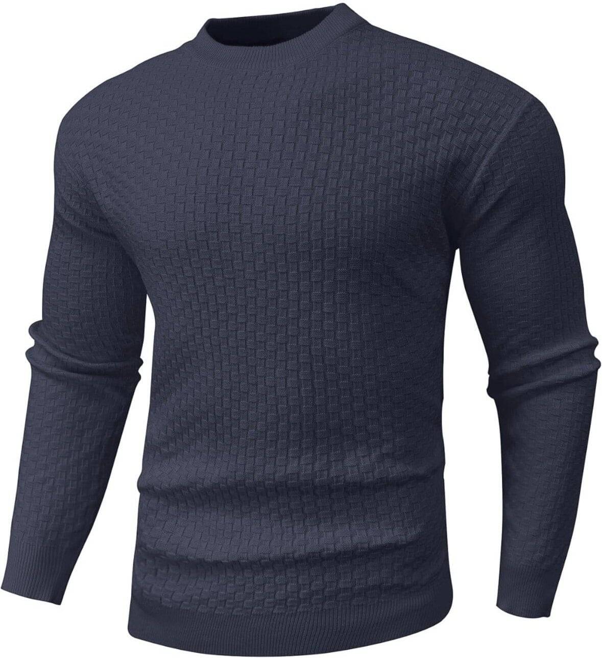 TRENDBITE Woollen Blend Round Neck Men's Full Sleeves Pullover Sweater - Navy Blue ( Pack of 1 ) TRENDBITE Woollen Blend Round Neck Men's Full Sleeves Pullover Sweater - Navy Blue ( Pack of 1 )