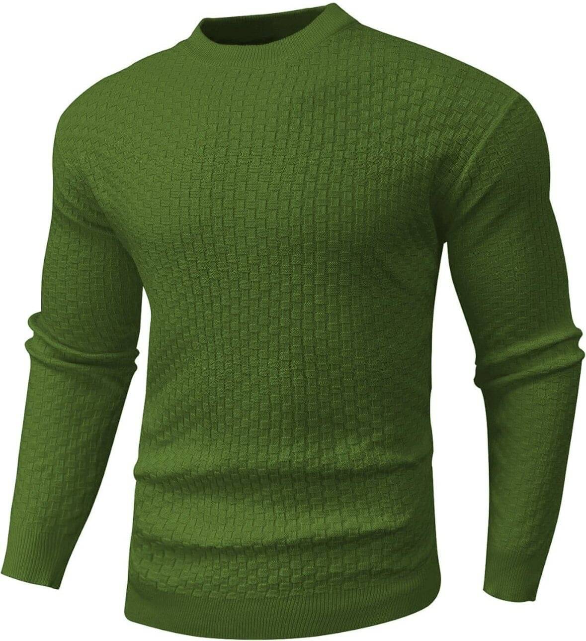     			TRENDBITE Woollen Blend Round Neck Men's Full Sleeves Pullover Sweater - Green ( Pack of 1 )