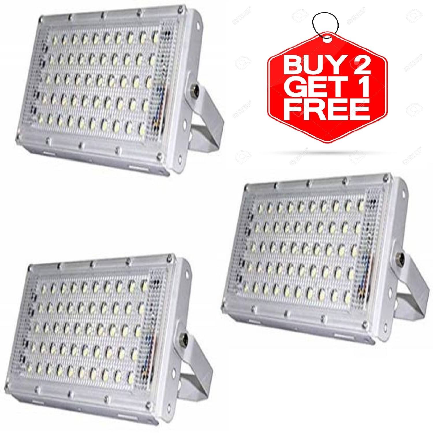     			UDAYOG Cool Day Light 50WATT LED WHITE BRICK LIGHT Watts Flood Light ( Pack of 3 )