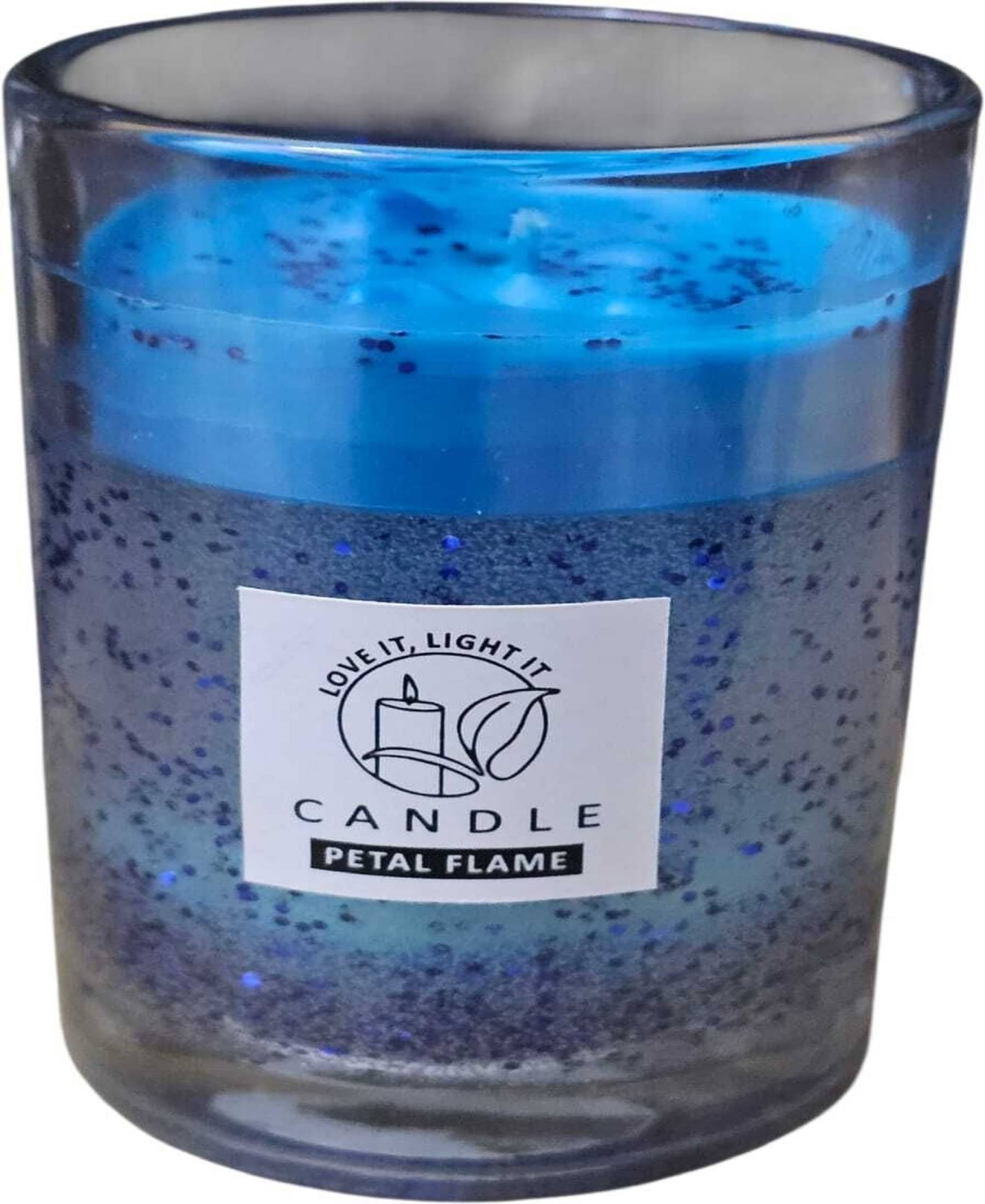     			Vivan Creation Blue Jar Candle 5 cm ( Pack of 1 )