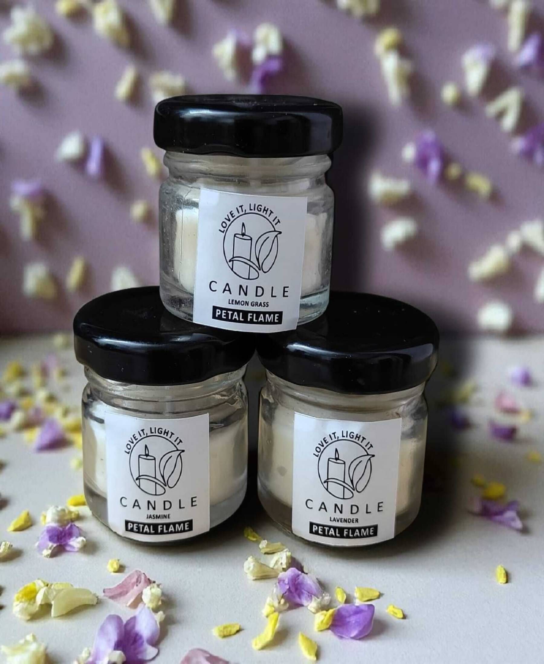     			Vivan Creation White Jar Candle 4 cm ( Pack of 3 )