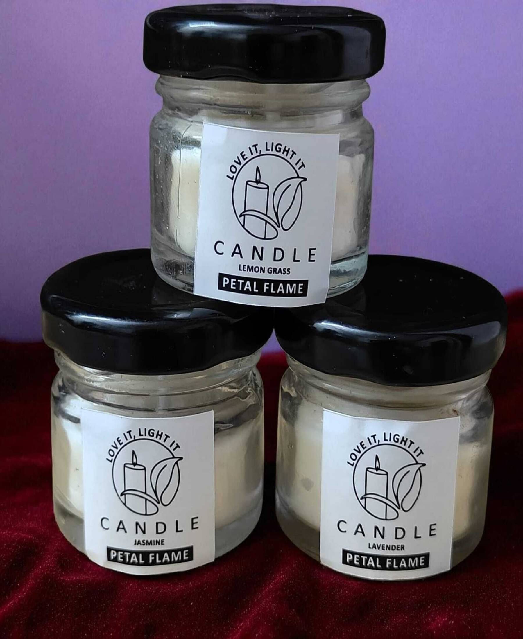     			Vivan Creation White Jar Candle 5 cm ( Pack of 3 )