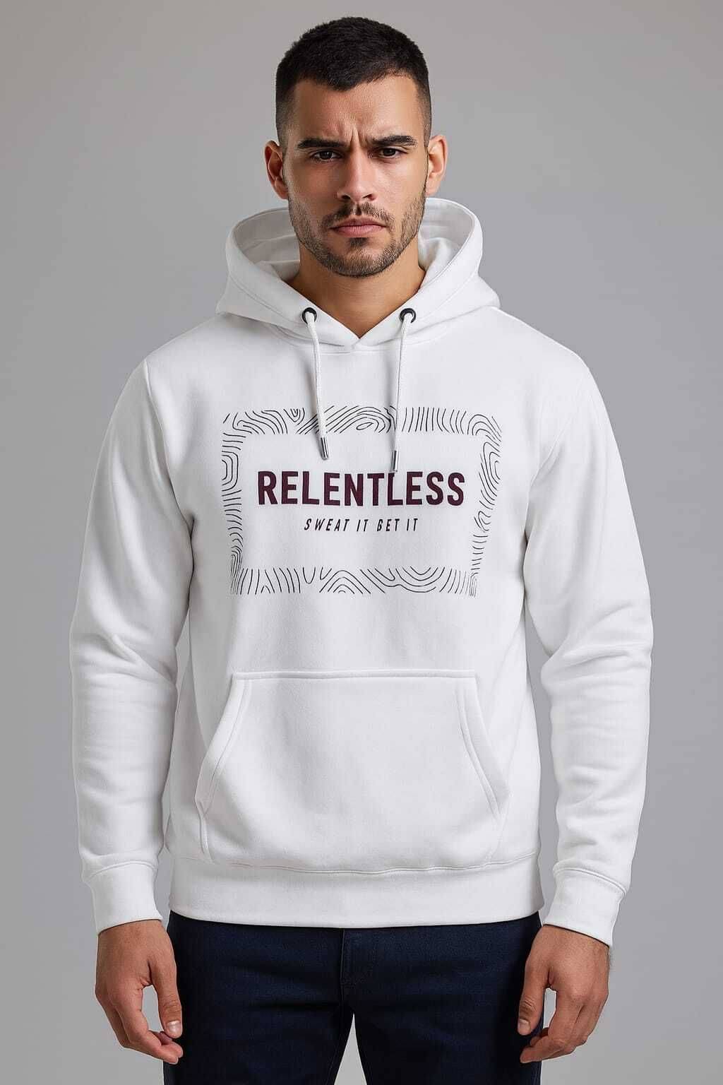    			WILD ELEPHANT Polyester Hooded Men's Sweatshirt - White ( Pack of 1 )
