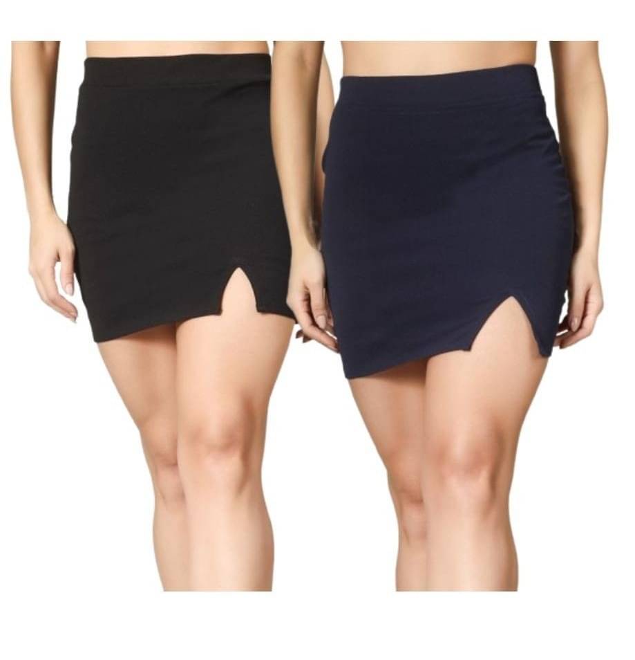 Generic Multicolor Polyester Women's A-Line Skirt ( Pack of 2 ) Generic Multicolor Polyester Women's A-Line Skirt ( Pack of 2 )