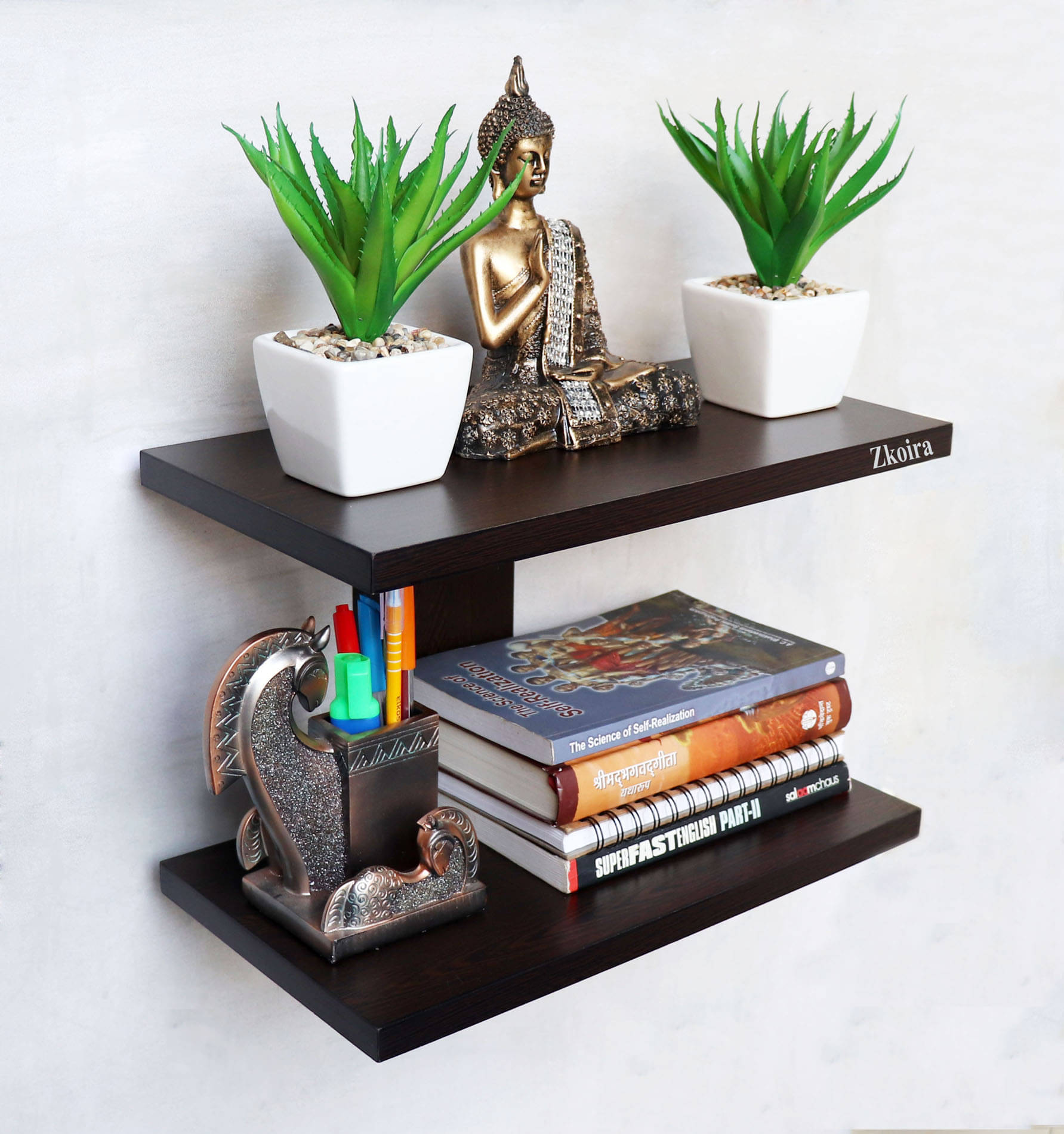     			Zkoira Floating Shelves Brown MDF - Pack of 1