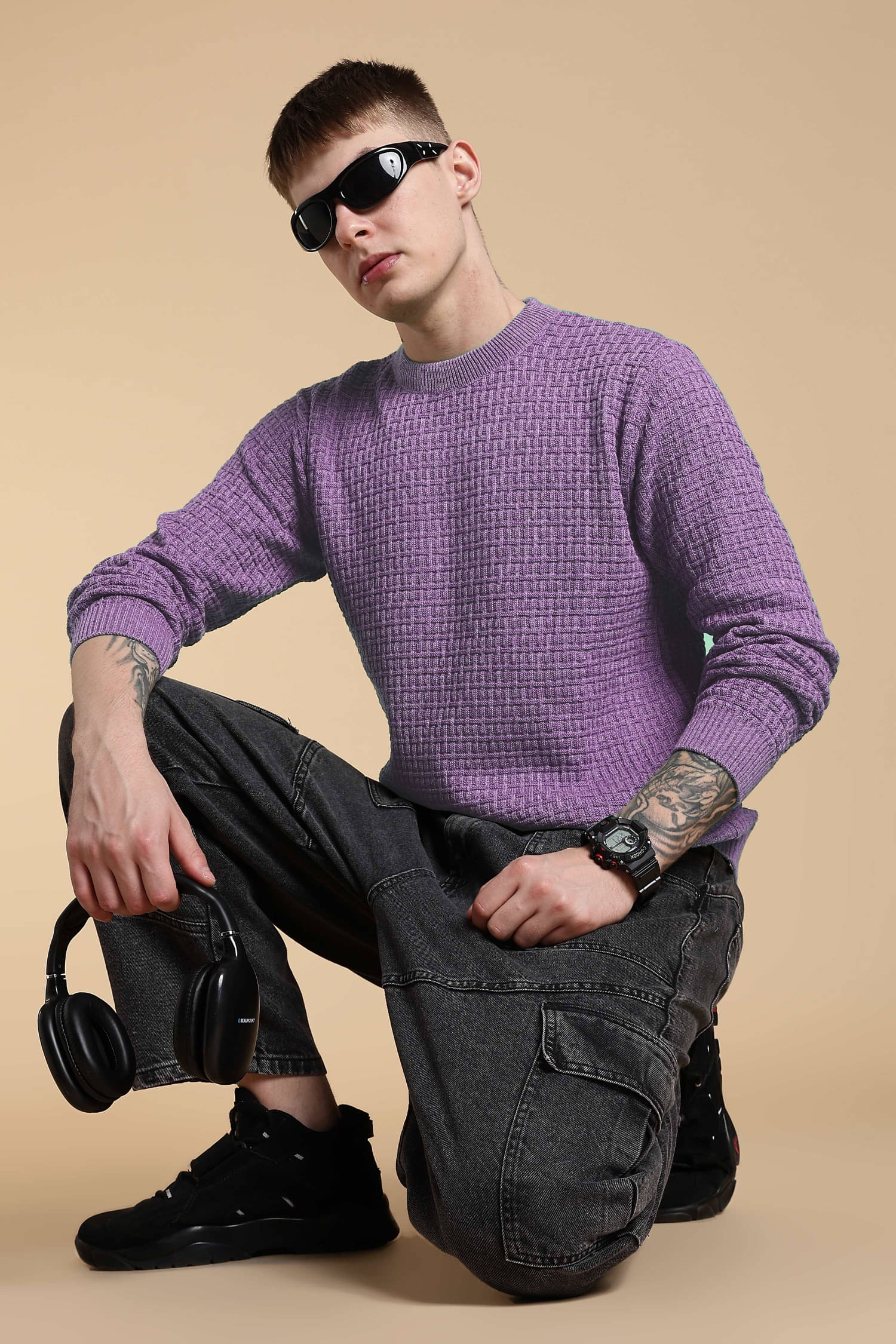 freaks Woollen Blend Round Neck Men's Full Sleeves Pullover Sweater - Purple ( Pack of 1 ) freaks Woollen Blend Round Neck Men's Full Sleeves Pullover Sweater - Purple ( Pack of 1 )