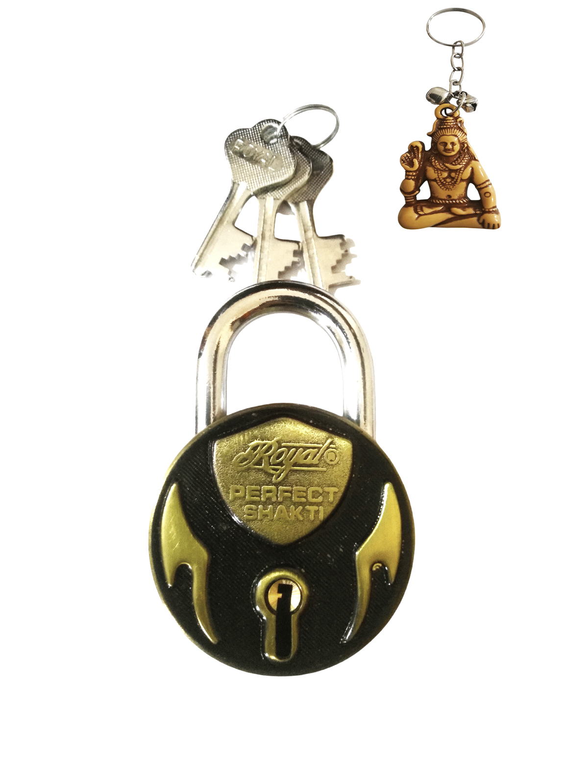     			key chain wooden with lock Royal perfect double locking 65mm 3 key 7 LVRS.