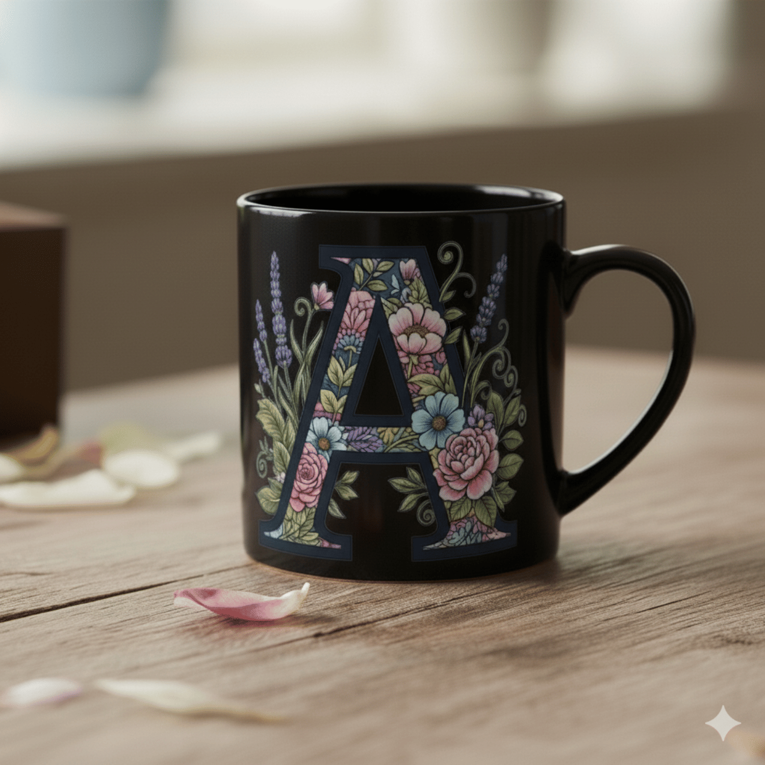     			maddock corp Alphabet Printed A Floral Ceramic Coffee Mug 350 mL ( Pack of 1 )