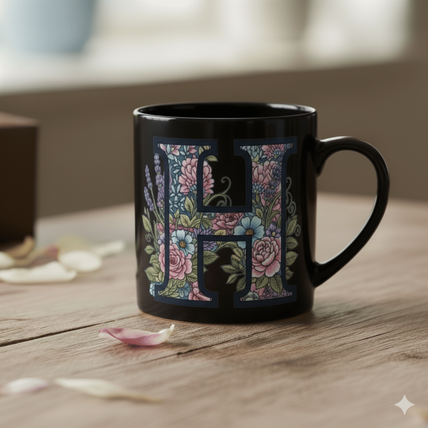     			maddock corp Alphabet Printed H Floral Ceramic Coffee Mug 350 mL ( Pack of 1 )