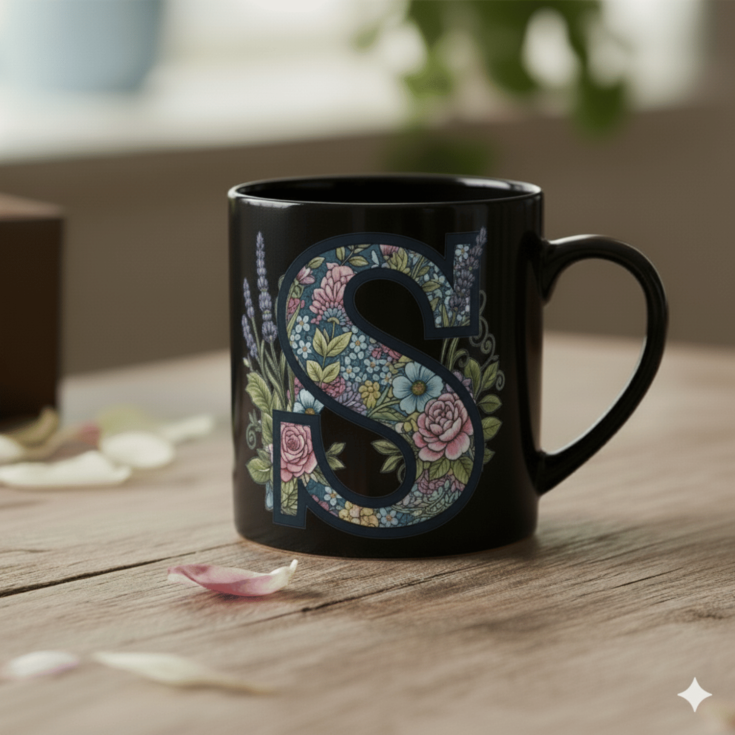 maddock corp Alphabet Printed S Floral Ceramic Coffee Mug 350 mL ( Pack of 1 ) maddock corp Alphabet Printed S Floral Ceramic Coffee Mug 350 mL ( Pack of 1 )