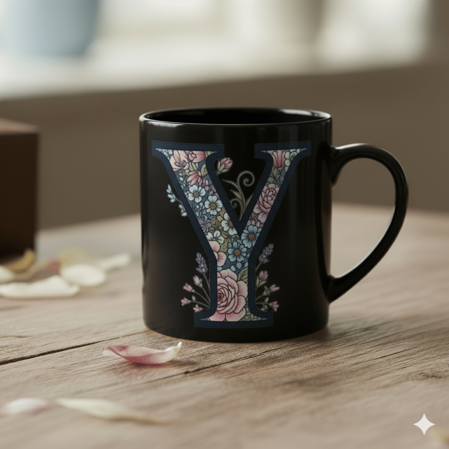     			maddock corp Alphabet Printed Y Floral Ceramic Coffee Mug 350 mL ( Pack of 1 )