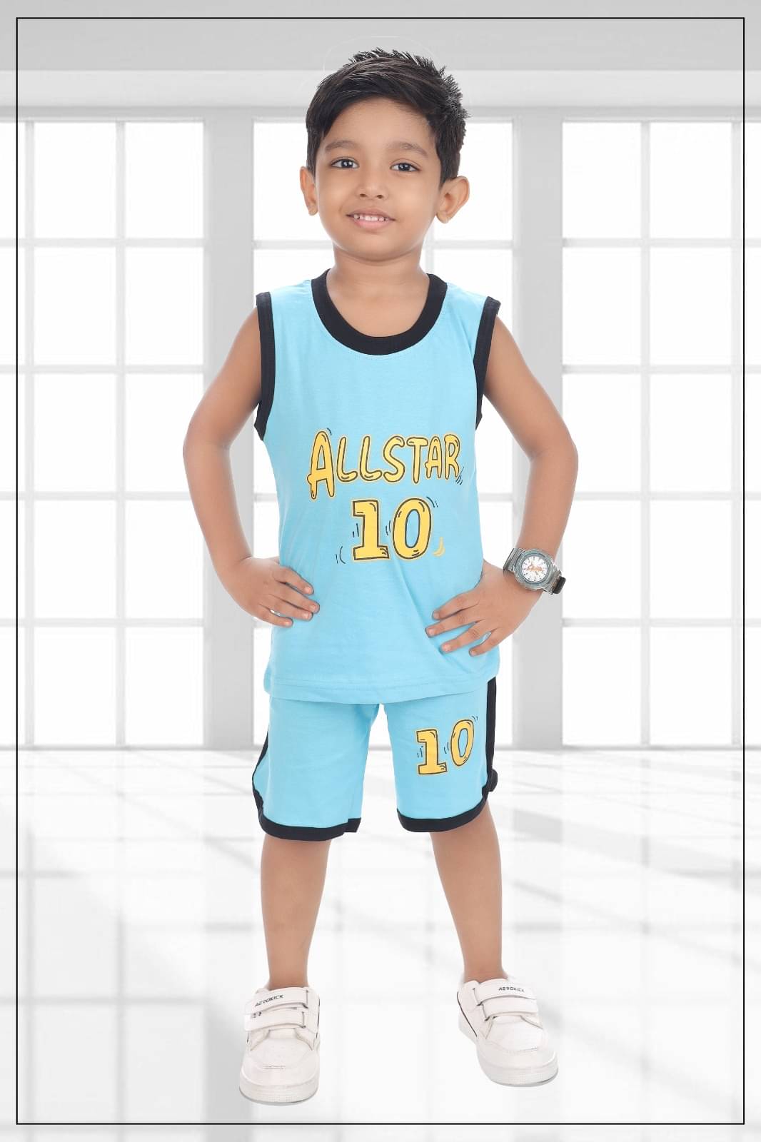     			s muktar garments Pack of 1 Baby Boys Cotton Blend T-Shirt & Shorts Set ( Multicolor )