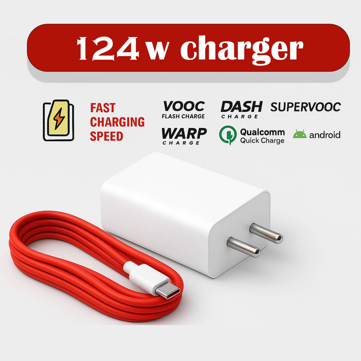     			124W USB-C Power Delivery Super Charger | Universal Charging Adapter for Laptops, Tablets & Smartphones | Compact Travel-Friendly Block