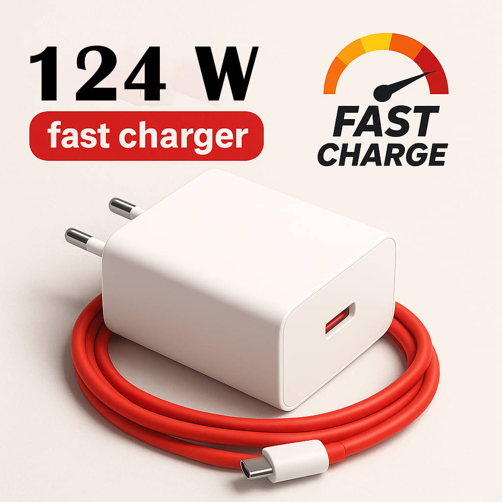     			124W USB-C Power Delivery Fast Charging Block | Universal Charger for Smartphones, Tablets & Laptops | Compact Safe Adapter