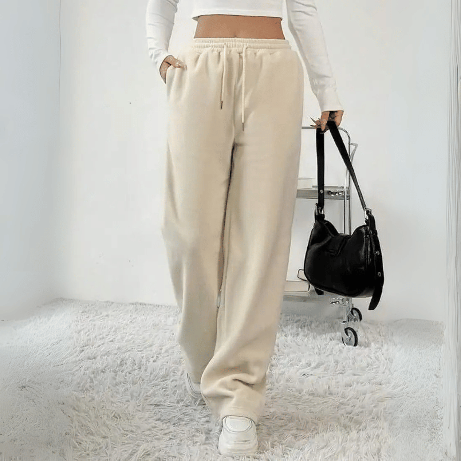     			Adora Women Cotton Casual Trousers ( Beige )