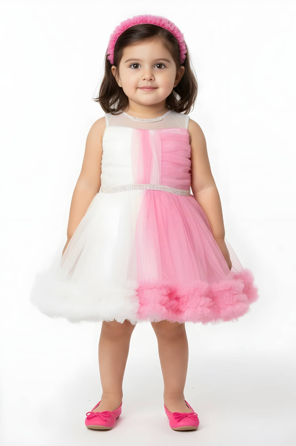     			BE KIDS. Net Frock For Girls ( Pack of 1 , Pink )