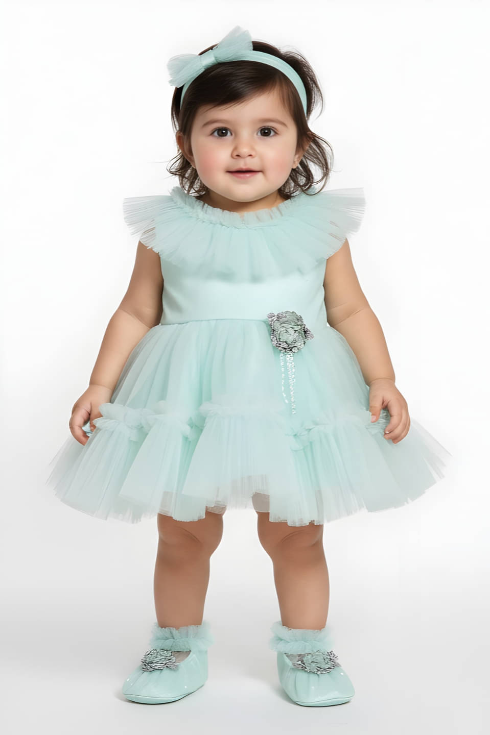 BE KIDS. Net Frock For Baby Girls ( Pack of 1 , White ) BE KIDS. Net Frock For Baby Girls ( Pack of 1 , White )