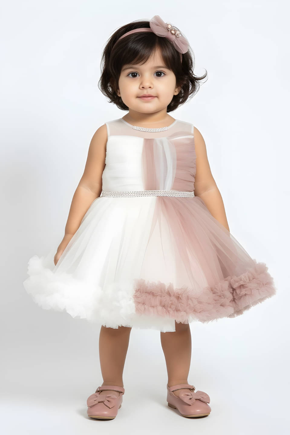     			BE KIDS. Net Frock For Girls ( Pack of 1 , Chocolate Brown )
