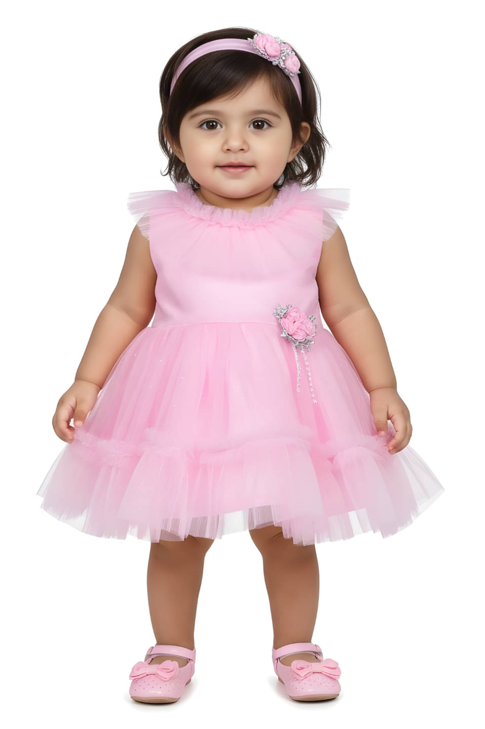     			BE KIDS. Net Frock For Baby Girls ( Pack of 1 , Pink )