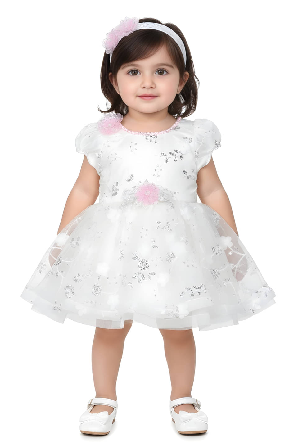     			BE KIDS. Net Frock For Girls ( Pack of 1 , White )