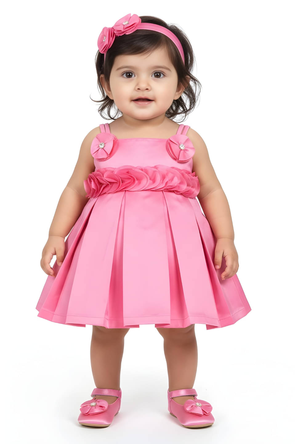 BE KIDS. Satin Frock For Girls ( Pack of 1 , PeachPuff )     			BE KIDS. Satin Frock For Girls ( Pack of 1 , PeachPuff )