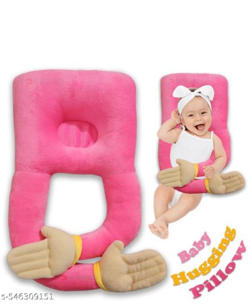     			Baby Hugging Pillow for Newborns - Soft Plush Head Shaping & Neck Support Cushion, Infant Sleeping Teddy Bear Pillow