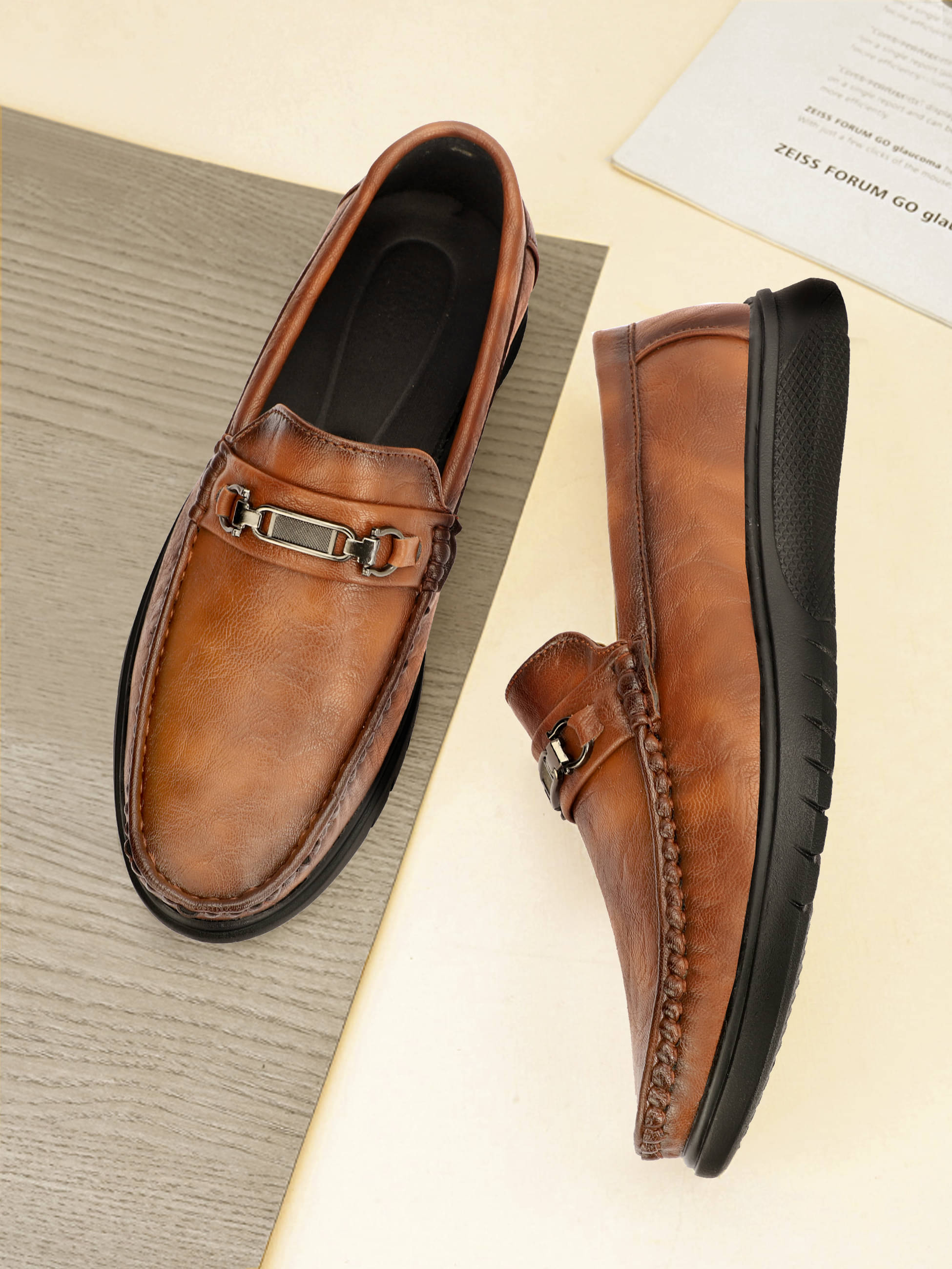     			Buxton Tan Men's Slip on Shoes