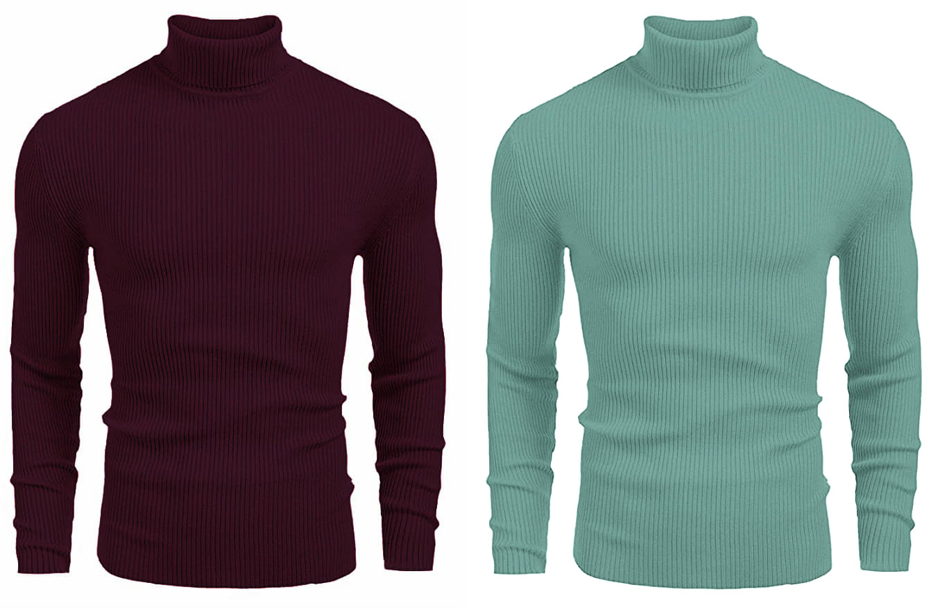 CAT BUNNY Woollen High Neck Men's Sweatshirt - Multicolor ( Pack of 2 ) CAT BUNNY Woollen High Neck Men's Sweatshirt - Multicolor ( Pack of 2 )