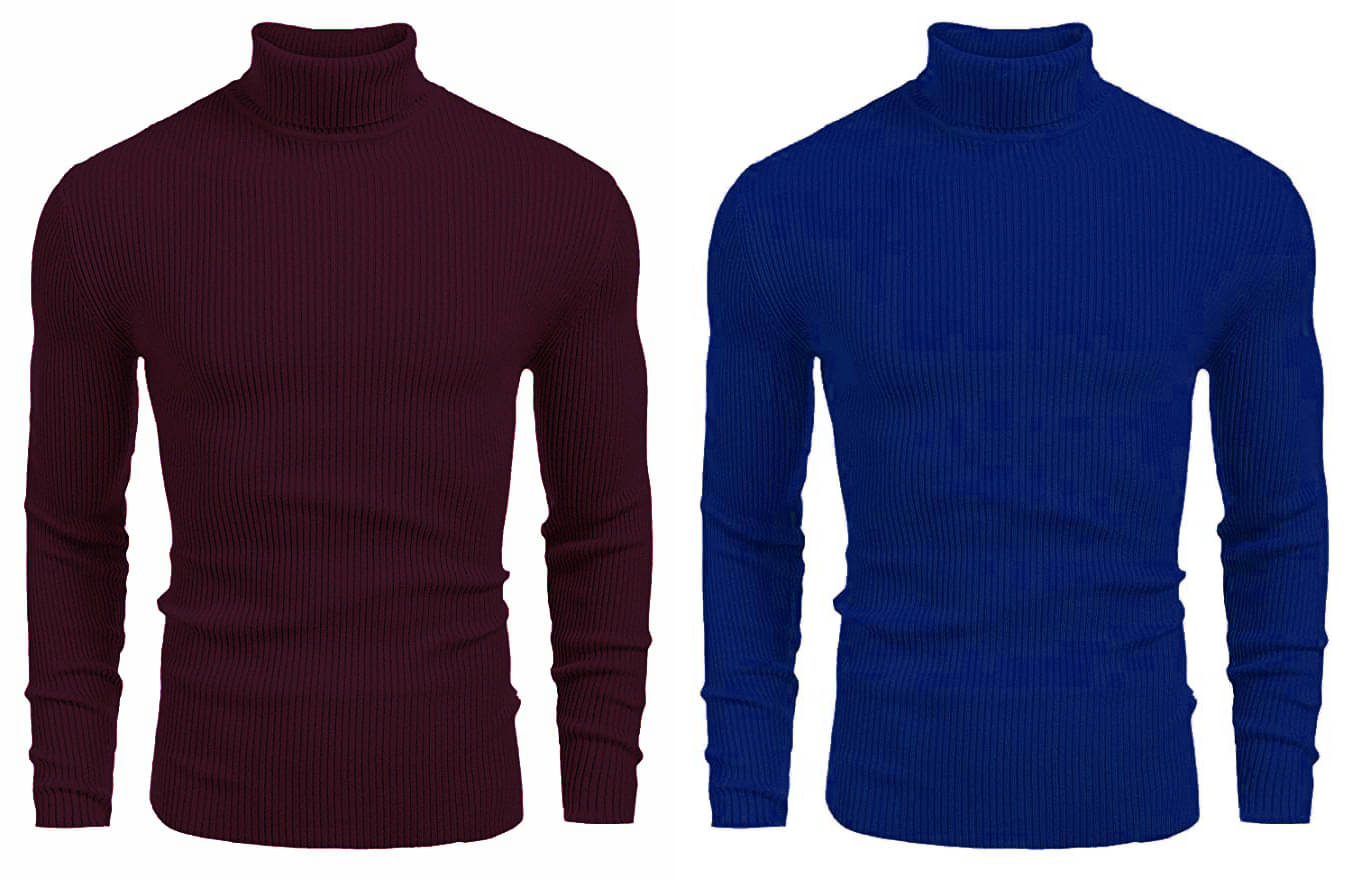 CAT BUNNY Woollen High Neck Men's Sweatshirt - Multicolor ( Pack of 2 ) CAT BUNNY Woollen High Neck Men's Sweatshirt - Multicolor ( Pack of 2 )